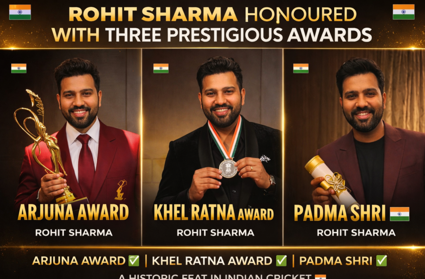 Rohit Sharma Honoured with Arjuna Award, Khel Ratna and Padma Shri – A Historic Feat in Indian Cricket