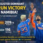 India Register Dominant 93-Run Victory Over Namibia in ICC Men’s T20 World Cup