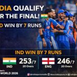India Beat England by 7 Runs to Reach ICC T20 World Cup Final